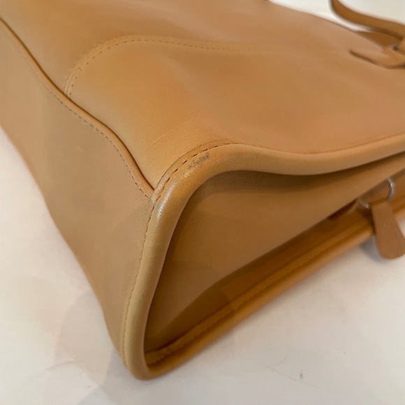 Vintage Coach Classic Compartment Tote Leather Shoulder Bag 9872 Camel USA - Picture 14 of 16